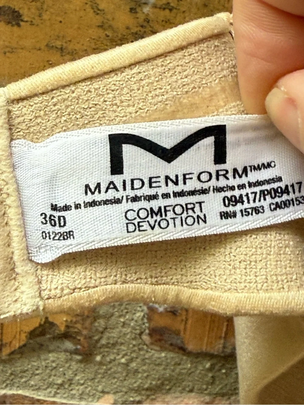 Maidenform 09417 Womens Custom Lift Strapless Underwire Bra Lined 36D Beige